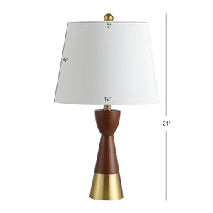 Safavieh RENNI, Elegant 21-Inch Brown/Gold Table Lamp Set of 2 – Versatile Iron/MDF Design for Any Decor TBL4227A-SET2