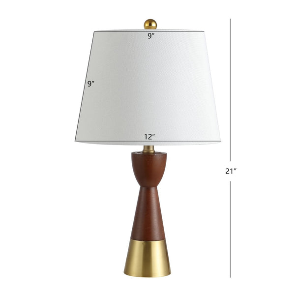 Safavieh RENNI, Elegant 21-Inch Brown/Gold Table Lamp Set of 2 – Versatile Iron/MDF Design for Any Decor TBL4227A-SET2