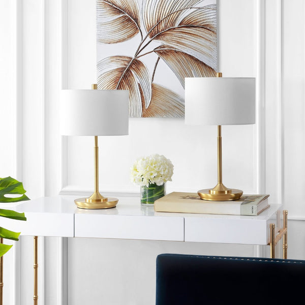 Safavieh TAREN, 21.5-Inch Gold Iron Table Lamp - Modern Elegance for Ambient Lighting in Any Room Decor TBL4228A-SET2