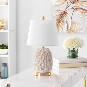 Safavieh LAMSON Table Lamp – Elegant Gold Accents & White Shade for Modern or Classic Home Décor, 21" H TBL4230A