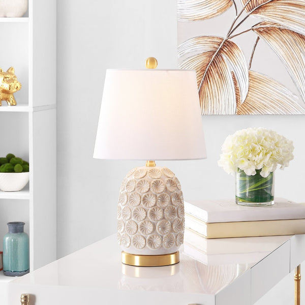 Safavieh LAMSON Table Lamp – Elegant Gold Accents & White Shade for Modern or Classic Home Décor, 21" H TBL4230A