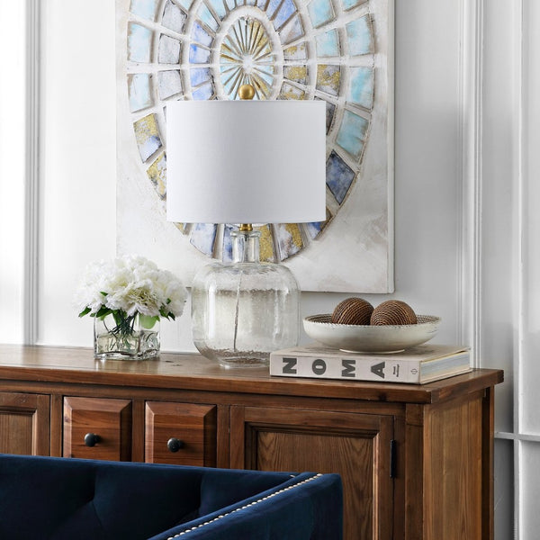 Safavieh ARMENA Table Lamp - Elegant Clear Base for Soft Ambiance, Perfect for Modern & Classic Decor Spaces TBL4236A