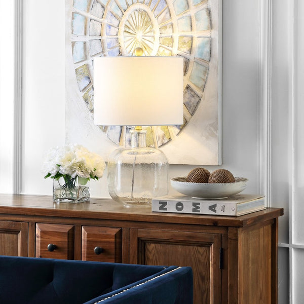 Safavieh ARMENA Table Lamp - Elegant Clear Base for Soft Ambiance, Perfect for Modern & Classic Decor Spaces TBL4236A