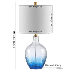 Safavieh MERLA, 23.75-Inch Blue Glass Table Lamp – Stylish Lighting for Home Décor, Versatile & Durable Design TBL4238A