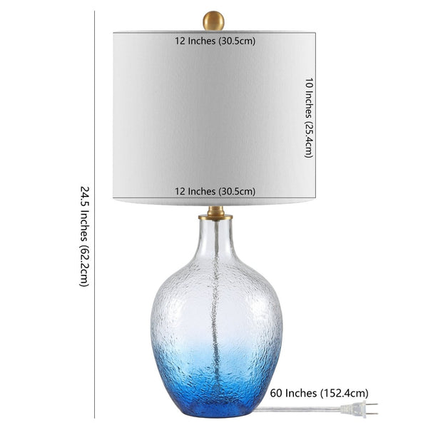 Safavieh MERLA, 23.75-Inch Blue Glass Table Lamp – Stylish Lighting for Home Décor, Versatile & Durable Design TBL4238A
