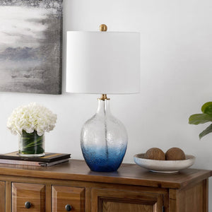 Safavieh MERLA, 23.75-Inch Blue Glass Table Lamp – Stylish Lighting for Home Décor, Versatile & Durable Design TBL4238A