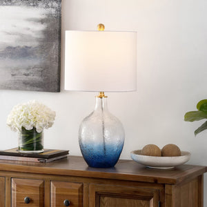 Safavieh MERLA, 23.75-Inch Blue Glass Table Lamp – Stylish Lighting for Home Décor, Versatile & Durable Design TBL4238A