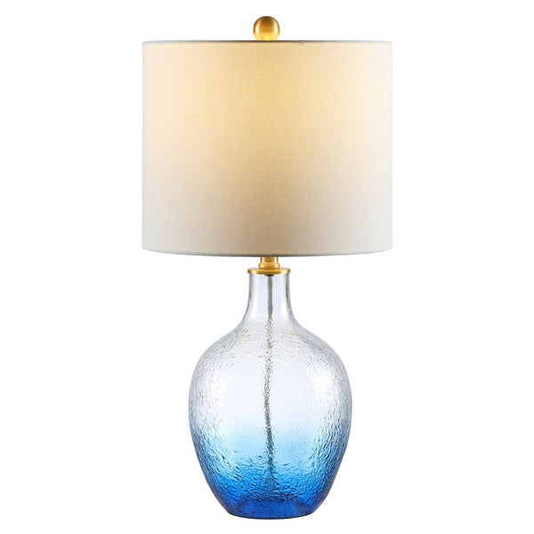 Safavieh MERLA, 23.75-Inch Blue Glass Table Lamp – Stylish Lighting for Home Décor, Versatile & Durable Design TBL4238A
