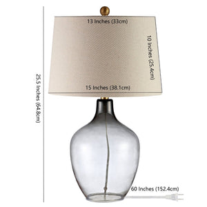Safavieh LARZEN, 25.5 Inch Grey Glass Table Lamp - Modern Elegance for Any Room, Perfect Ambient Lighting TBL4239A