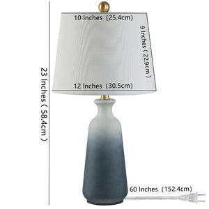 Safavieh NAREM, 23-Inch Blue Grey Glass Table Lamp for Modern Elegance, Soft Lighting & Versatile Décor Style TBL4240A