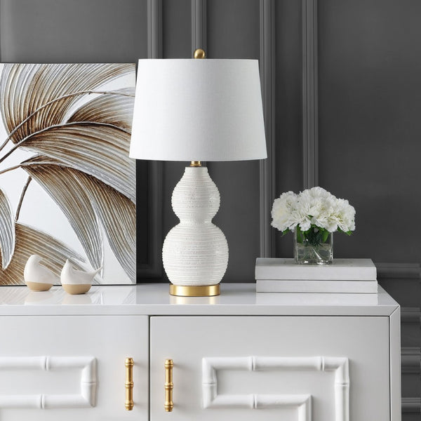 Safavieh DARSA Table Lamp - Modern Minimalist Design for Ambient Illumination in Any Room - Elegant White Finish TBL4241A