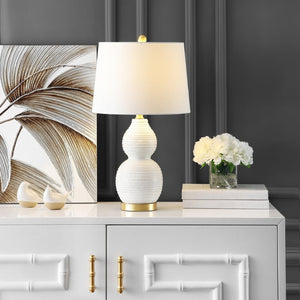 Safavieh DARSA Table Lamp - Modern Minimalist Design for Ambient Illumination in Any Room - Elegant White Finish TBL4241A