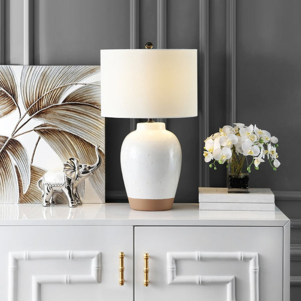 Safavieh PORTCIA Table Lamp - Elegant Ivory Accent Light for Contemporary & Classic Décor, 27.5" Tall TBL4242A