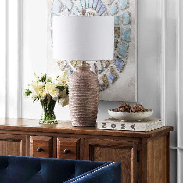 Safavieh KENSEN, 27.5-Inch Pearl Table Lamp - Elegant Polyresin Design for Warm Ambient Lighting & Style TBL4244A