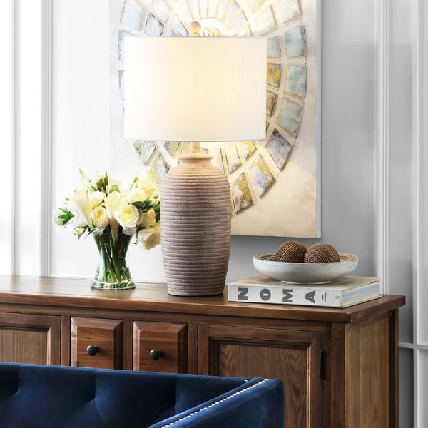 Safavieh KENSEN, 27.5-Inch Pearl Table Lamp - Elegant Polyresin Design for Warm Ambient Lighting & Style TBL4244A