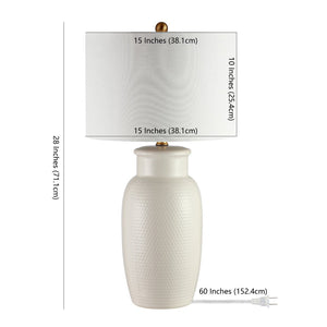 Safavieh NORSI Table Lamp - Elegant Ivory Finish with Textured Design for Warm Ambient Lighting in Any Room TBL4245A