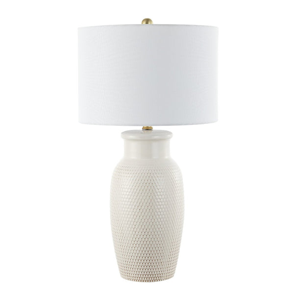 Safavieh NORSI Table Lamp - Elegant Ivory Finish with Textured Design for Warm Ambient Lighting in Any Room TBL4245A