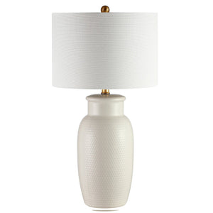 Safavieh NORSI Table Lamp - Elegant Ivory Finish with Textured Design for Warm Ambient Lighting in Any Room TBL4245A