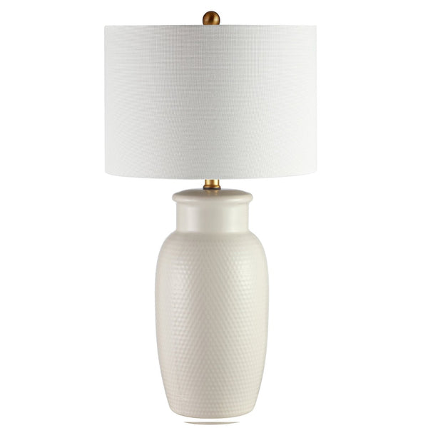 Safavieh NORSI Table Lamp - Elegant Ivory Finish with Textured Design for Warm Ambient Lighting in Any Room TBL4245A