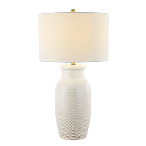Safavieh NORSI Table Lamp - Elegant Ivory Finish with Textured Design for Warm Ambient Lighting in Any Room TBL4245A
