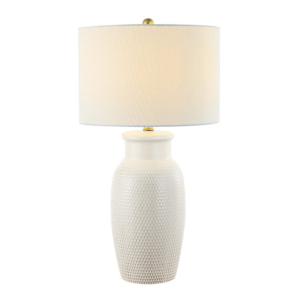 Safavieh NORSI Table Lamp - Elegant Ivory Finish with Textured Design for Warm Ambient Lighting in Any Room TBL4245A