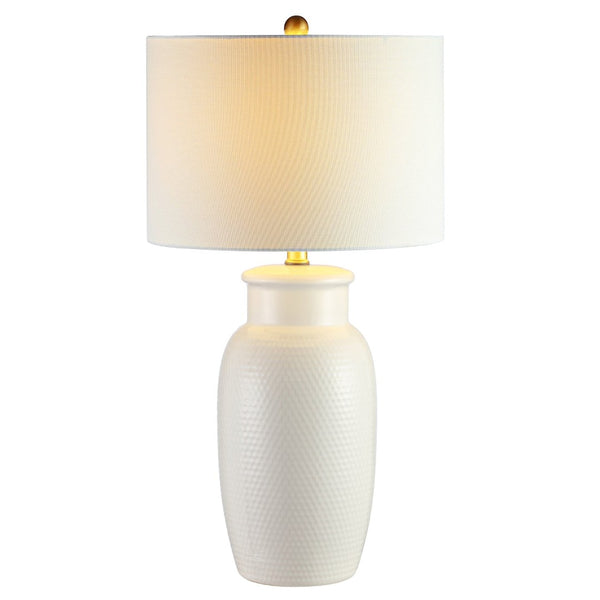 Safavieh NORSI Table Lamp - Elegant Ivory Finish with Textured Design for Warm Ambient Lighting in Any Room TBL4245A
