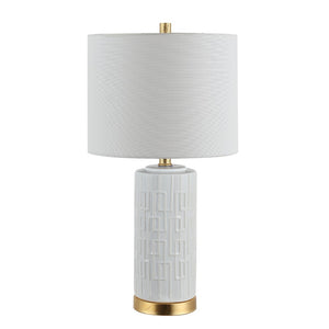 Safavieh PEHONIX, 25.5" White & Gold Ceramic Table Lamp - Stylish Accent Lighting for Modern Interiors TBL4249A