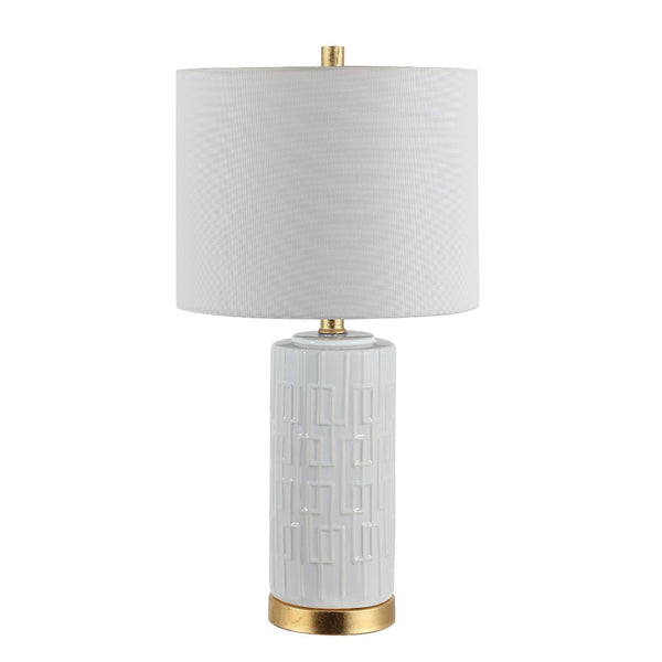 Safavieh PEHONIX, 25.5" White & Gold Ceramic Table Lamp - Stylish Accent Lighting for Modern Interiors TBL4249A