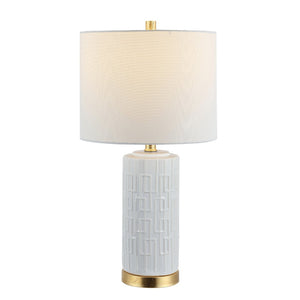 Safavieh PEHONIX, 25.5" White & Gold Ceramic Table Lamp - Stylish Accent Lighting for Modern Interiors TBL4249A