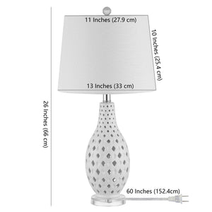 Safavieh HARLEM, HARLEM 26-Inch Ceramic Table Lamp - Modern Accent Lighting for Stylish Living Spaces & Cozy Ambiance White TBL4250B