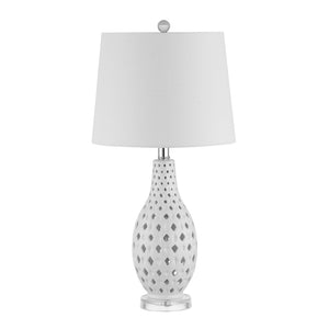 Safavieh HARLEM, HARLEM 26-Inch Ceramic Table Lamp - Modern Accent Lighting for Stylish Living Spaces & Cozy Ambiance White TBL4250B