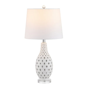 Safavieh HARLEM, HARLEM 26-Inch Ceramic Table Lamp - Modern Accent Lighting for Stylish Living Spaces & Cozy Ambiance White TBL4250B