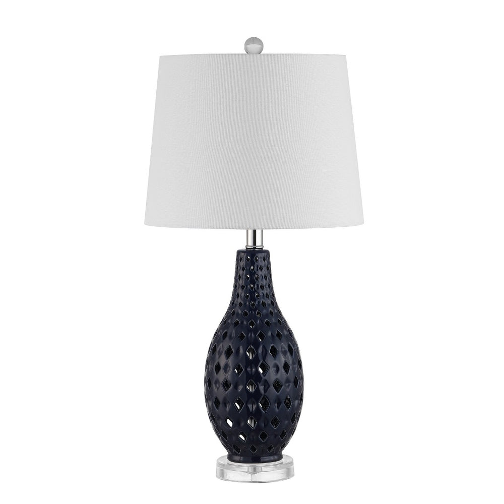 Safavieh HARLEM, HARLEM 26-Inch Ceramic Table Lamp - Modern Accent Lighting for Stylish Living Spaces & Cozy Ambiance Navy TBL4250C