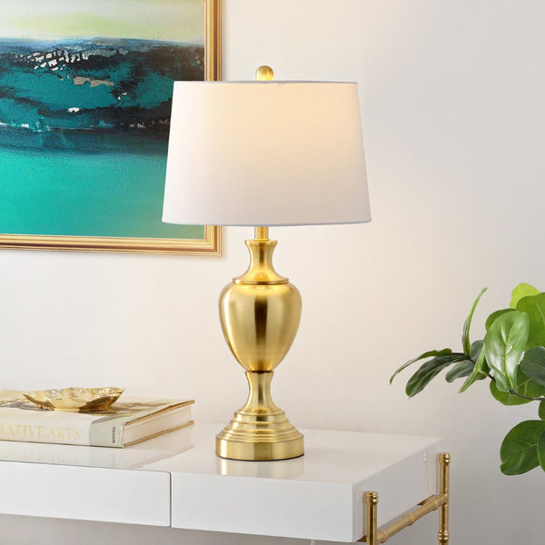 Safavieh POPPY, 28.5 INCH ELEGANT IRON TABLE LAMP FOR MODERN AND TRADITIONAL DECOR, AMBIENT LIGHTING Brass TBL4251B