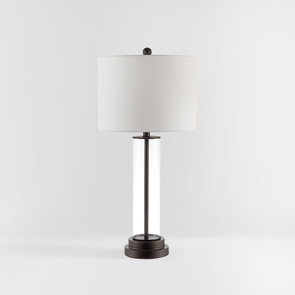 Safavieh CASSIAN, Elegant 29.25 Inch Glass Table Lamp with Brass-Toned Iron for Stylish Home Illumination Clear / Bronze TBL4253B