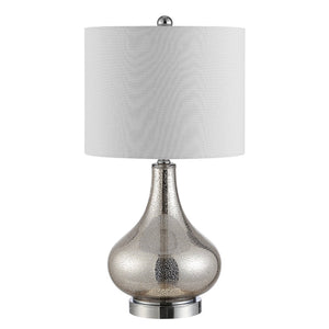 Safavieh BROOKS, Elegant Glass Table Lamp with Sculptural Design for Modern Home Décor and Ambient Lighting Silver TBL4254A