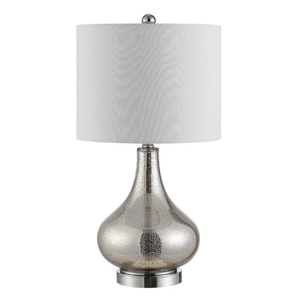 Safavieh BROOKS, Elegant Glass Table Lamp with Sculptural Design for Modern Home Décor and Ambient Lighting Silver TBL4254A