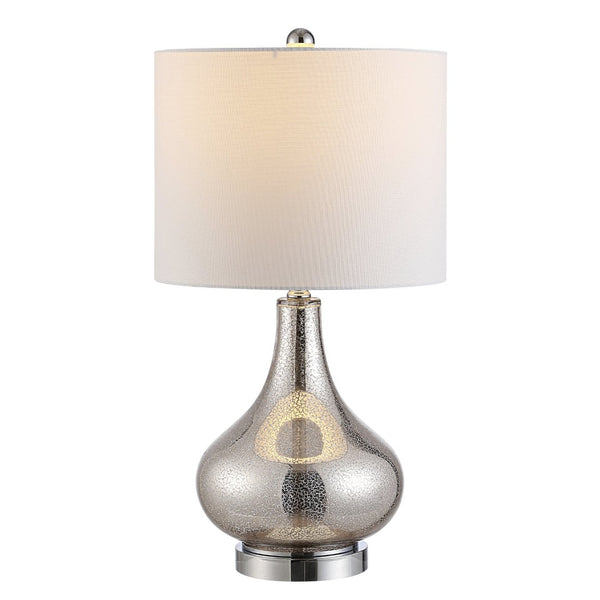 Safavieh BROOKS, Elegant Glass Table Lamp with Sculptural Design for Modern Home Décor and Ambient Lighting Silver TBL4254A