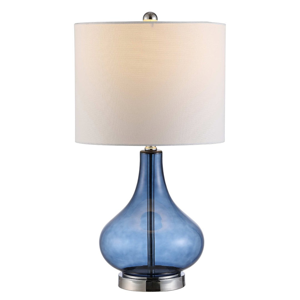 Safavieh BROOKS, Elegant Glass Table Lamp with Sculptural Design for Modern Home Décor and Ambient Lighting Blue TBL4254B