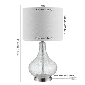 Safavieh BROOKS, Elegant Glass Table Lamp with Sculptural Design for Modern Home Décor and Ambient Lighting Clear TBL4254C