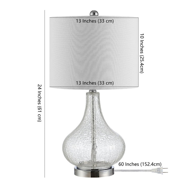 Safavieh BROOKS, Elegant Glass Table Lamp with Sculptural Design for Modern Home Décor and Ambient Lighting Clear TBL4254C