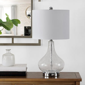 Safavieh BROOKS, Elegant Glass Table Lamp with Sculptural Design for Modern Home Décor and Ambient Lighting Clear TBL4254C