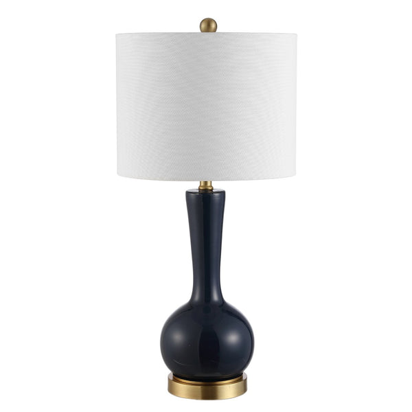 Safavieh GAETNA, Elegant Glass Table Lamp for Ambient Lighting in Living Rooms, Bedrooms, and Offices Navy TBL4255A