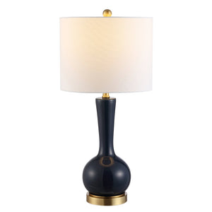 Safavieh GAETNA, Elegant Glass Table Lamp for Ambient Lighting in Living Rooms, Bedrooms, and Offices Navy TBL4255A