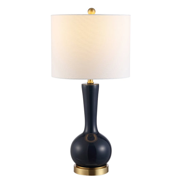Safavieh GAETNA, Elegant Glass Table Lamp for Ambient Lighting in Living Rooms, Bedrooms, and Offices Navy TBL4255A