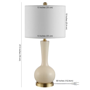 Safavieh GAETNA, Elegant Glass Table Lamp for Ambient Lighting in Living Rooms, Bedrooms, and Offices Ivory TBL4255C