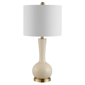 Safavieh GAETNA, Elegant Glass Table Lamp for Ambient Lighting in Living Rooms, Bedrooms, and Offices Ivory TBL4255C