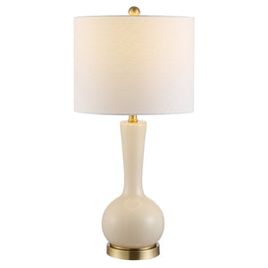 Safavieh GAETNA, Elegant Glass Table Lamp for Ambient Lighting in Living Rooms, Bedrooms, and Offices Ivory TBL4255C