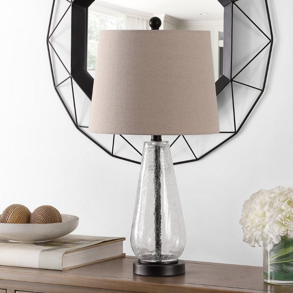 Safavieh NAILA, 25.5-Inch Clear & Bronze Glass Table Lamp - Elegant Lighting for Modern Interiors & Accents TBL4256A