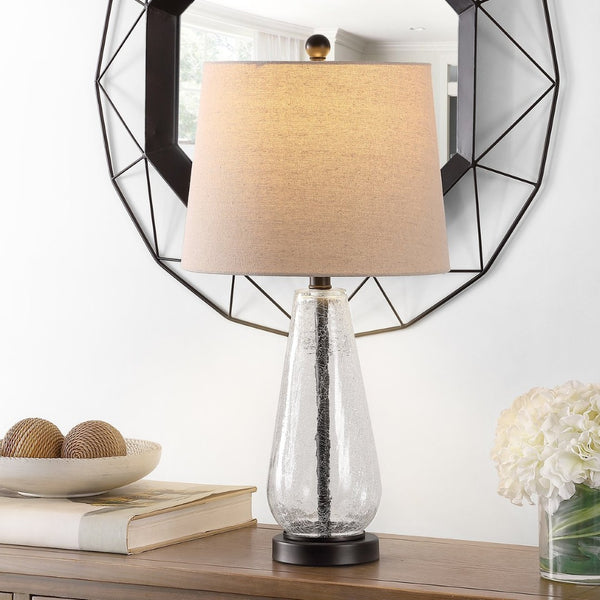 Safavieh NAILA, 25.5-Inch Clear & Bronze Glass Table Lamp - Elegant Lighting for Modern Interiors & Accents TBL4256A